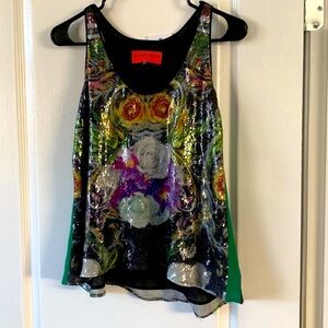 Clover canyon sequin racerback tank top S